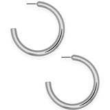 LARGE TUBE HOOPS SILVER